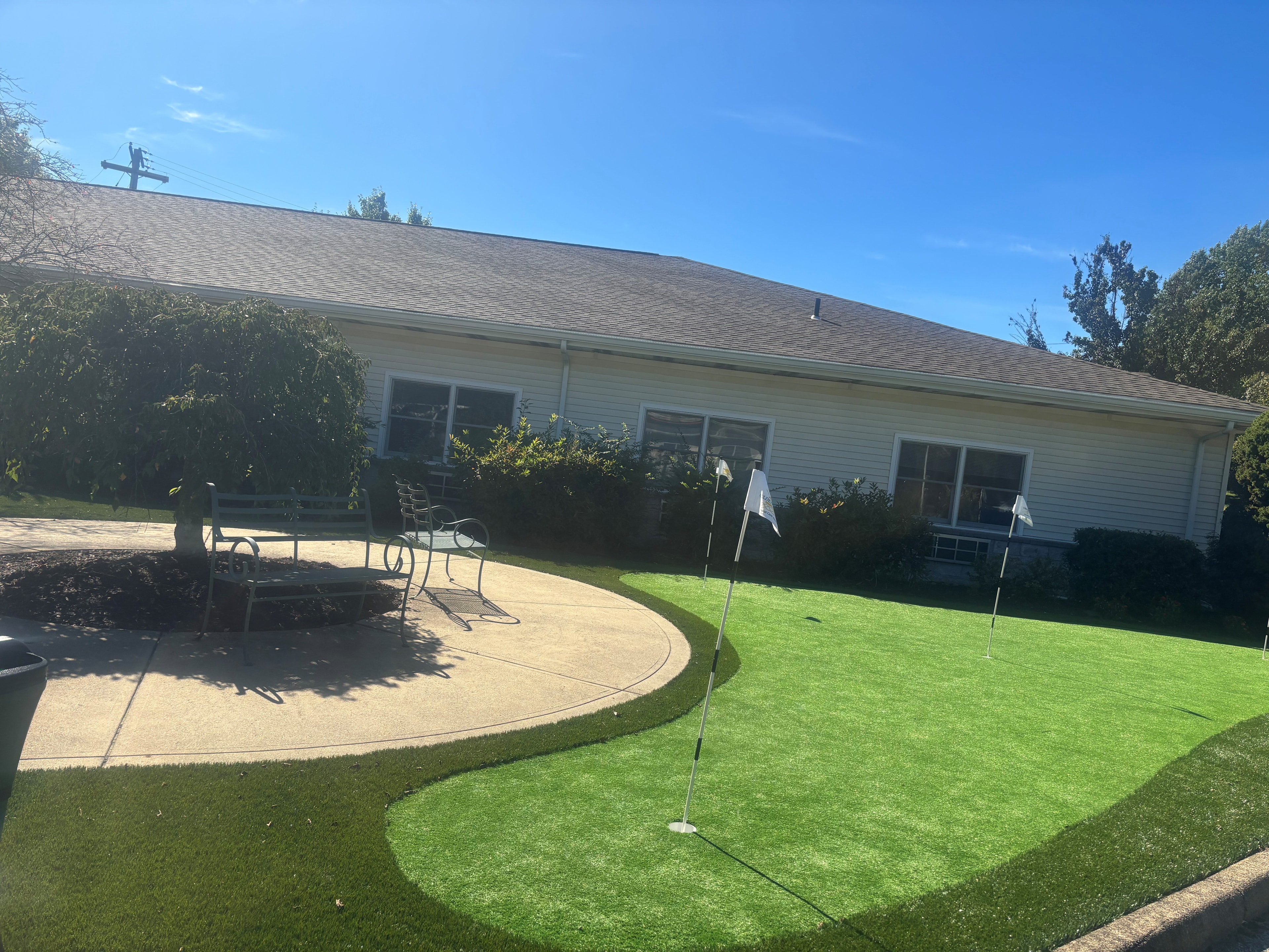 Putting green at Golden Heights Personal Care Home