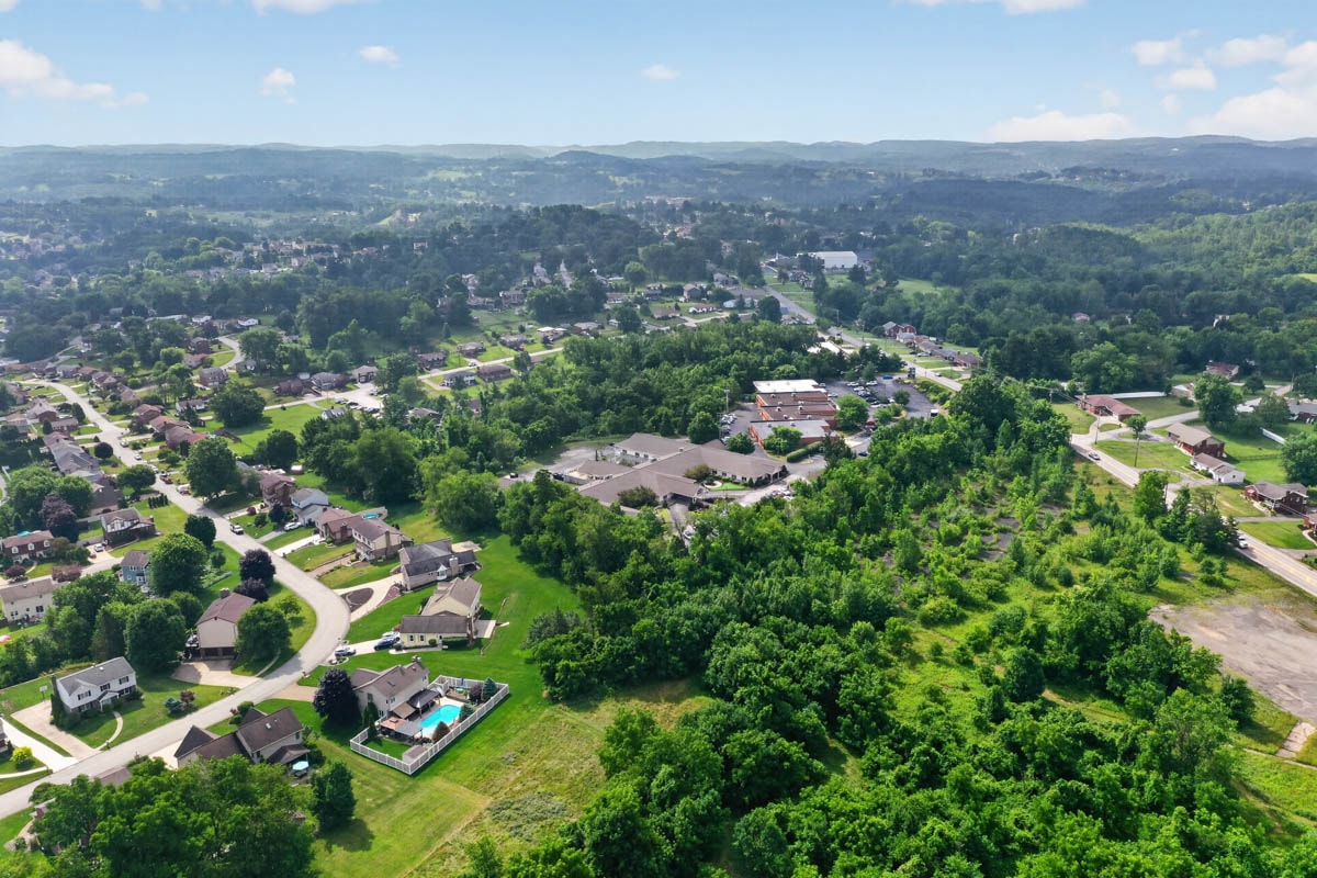 Aerial view of the hills surrounding Golden Heights