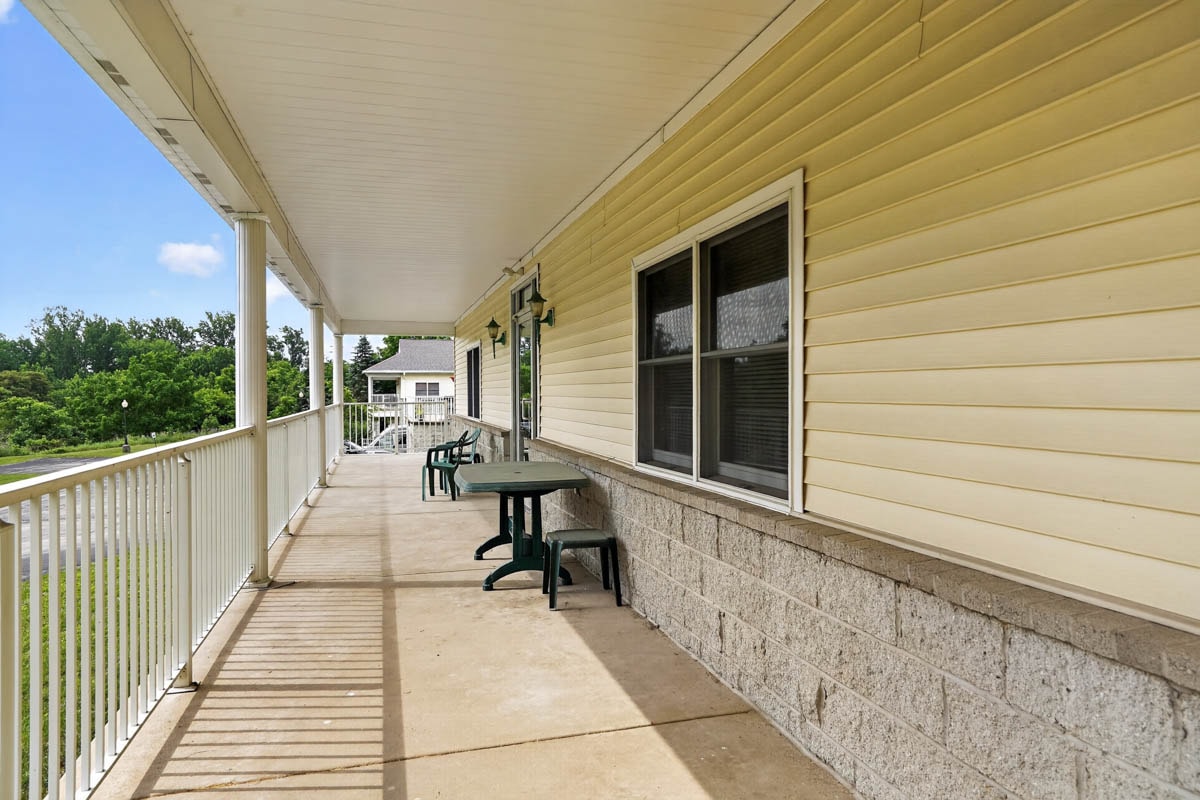 Covered porch at Golden Heights Personal Care Home